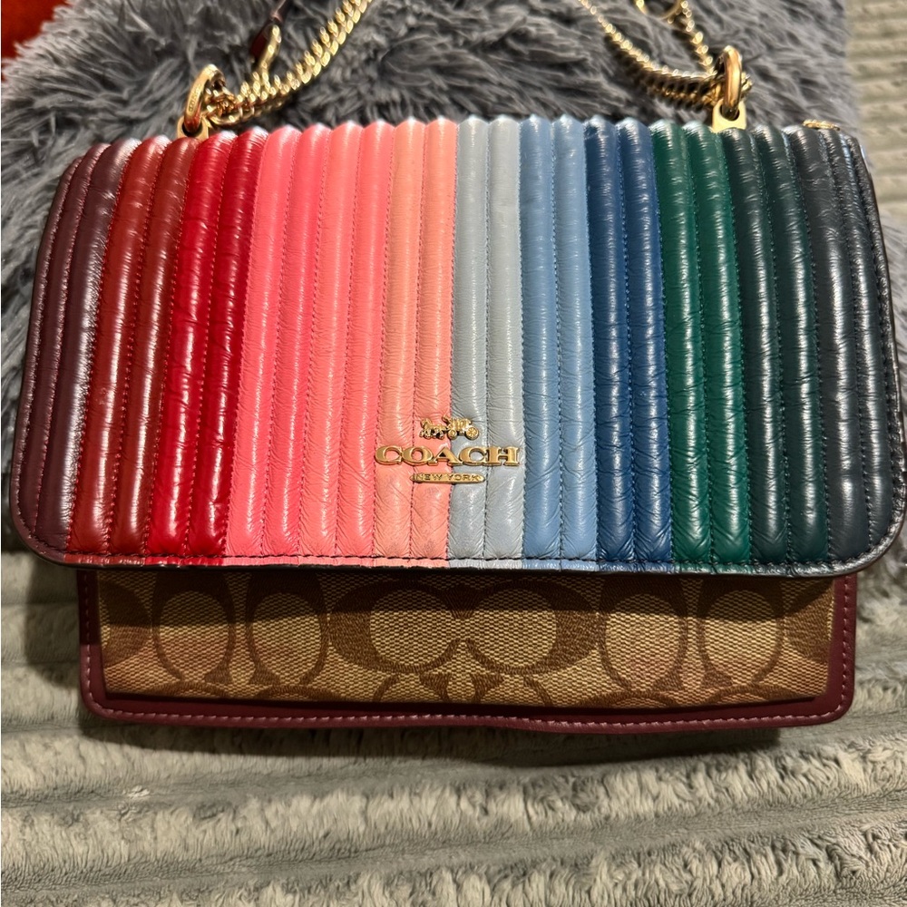 Coach Rainbow Quilted Shoulder Bag